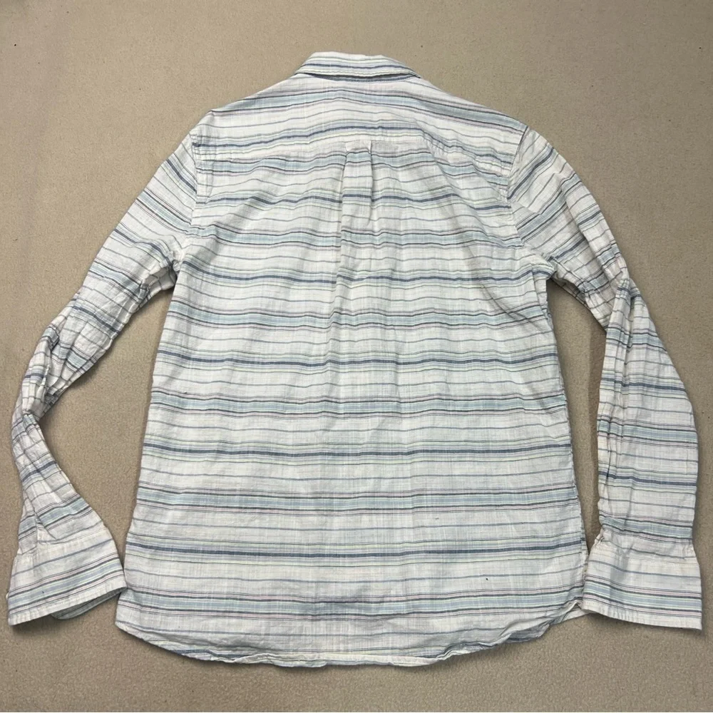 Marine Layer Shirt Men’s Small White Blue Stripe Button Up Cotton Long Sleeve - Picture 9 of 9